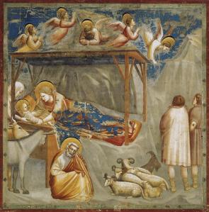 Giotto di Bondone: Jelenetek Krisztus életéből. 1. Jézus születése,  1304-6. Padova