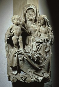 Tilman Riemenschneider: Szent Anna Máriával és a gyermek Jézussal 1490-95 k. Mainfränkisches Museum, Würzburg 