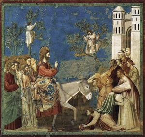 Giotto: Bevonulás Jeruzsálembe, Capella degli Scrovegni, Padova, 1305 k.